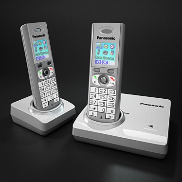 Panasonic KX-TG8205: Sleek Cordless Telephone 3D model image 1 