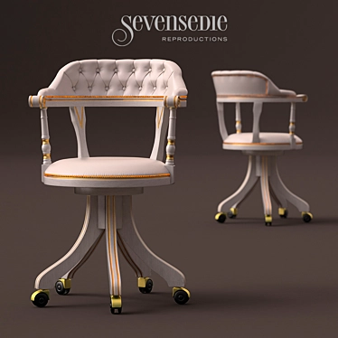 Vintage White Armchair Eleonora 3D model image 1 