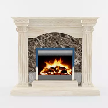Elegant Electric Marble Fireplace 3D model image 1 