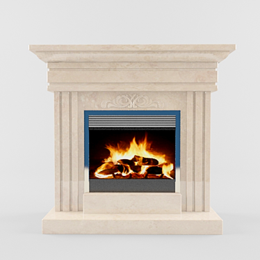 Modern Marble Electric Fireplace 3D model image 1 