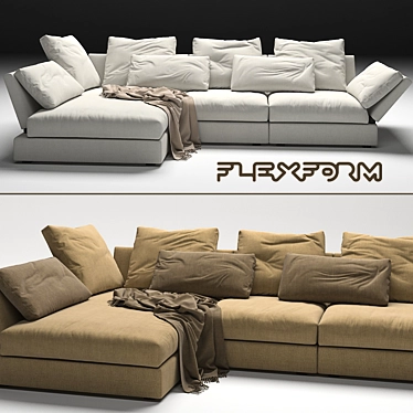 Flexform Sunny Sofa: Stylish and Spacious Seating 3D model image 1 