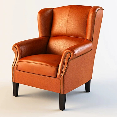 Elegant Knightsbridge Leather Chair 3D model image 1 