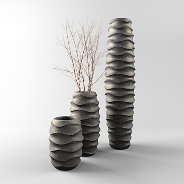 Elegant Saveri Vases 3D model image 1 