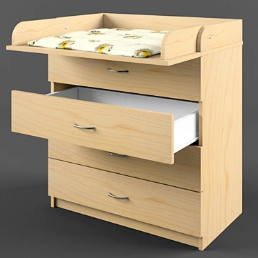 Convertible Baby Chest: Space-Saving & Stylish 3D model image 1 