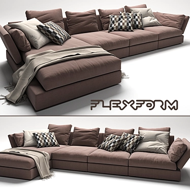 Flexform Sunny: Stylish and Spacious Sofa 3D model image 1 