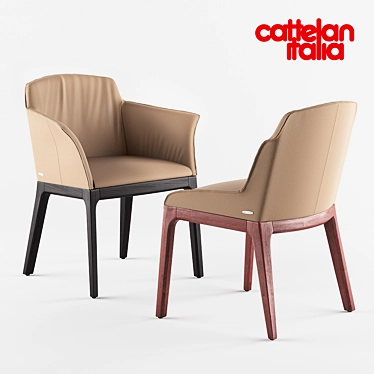 Elegant Musa Chair: Ashwood Frame, Custom Upholstery 3D model image 1 