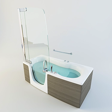 Luxury Corner Hydro Massage Bathtub 3D model image 1 