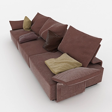 Elegant CASADESUS Longplay Sofa 3D model image 1 