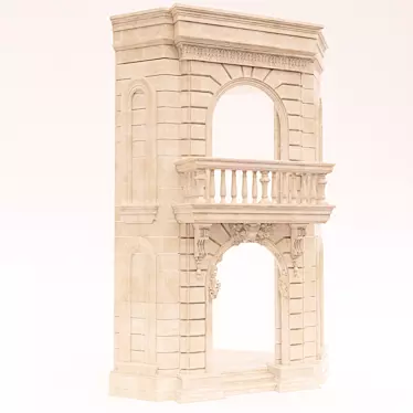 Elegant Heritage Entrance Gate 3D model image 1 