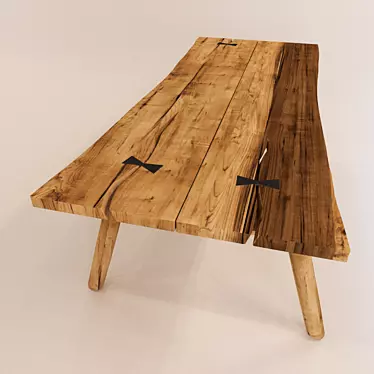 Wooden Loft Style Table 3D model image 1 