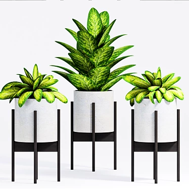 Leafy Oasis: Stylish Decorative Plant 3D model image 1 