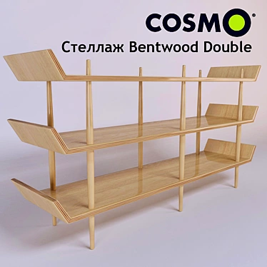 Bentwood Double Rack - Stylish Storage Solution 3D model image 1 