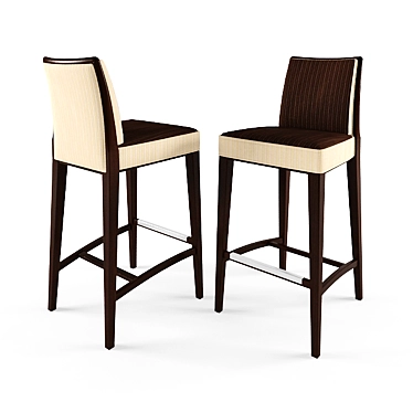 Newport Barstool - Modern Design, Brown & Ivory 3D model image 1 