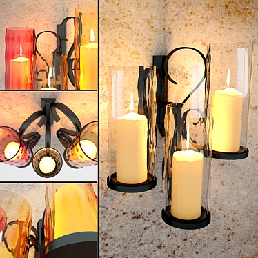 Title: Handmade Candle Sconces 3D model image 1 