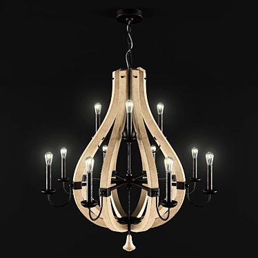 Elegant Middlefield Chandelier - 12 Candle Design 3D model image 1 