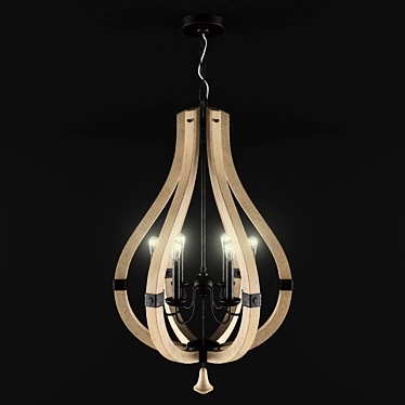 Elegant Middlefield Chandelier: 6 Candlelights 3D model image 1 