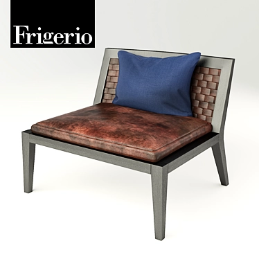 Frigerio Salotti Guilia Chair: The Perfect Blend of Leather and Wood 3D model image 1 