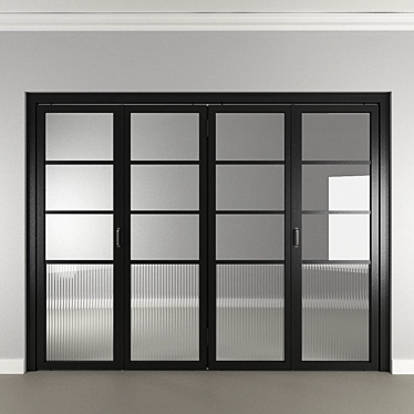 Steel-Style Foldable Entry Door 3D model image 1 