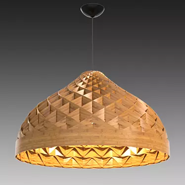 Honeycomb Bamboo Pendant: Crafted Elegance 3D model image 1 