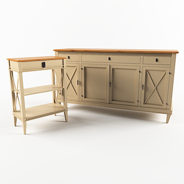 Tosato Table and Chest Set 3D model image 1 