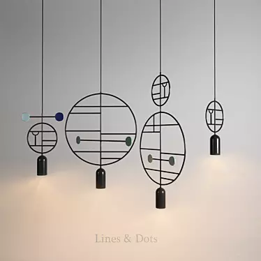 Abstract Metal Pendant Lamp 3D model image 1 