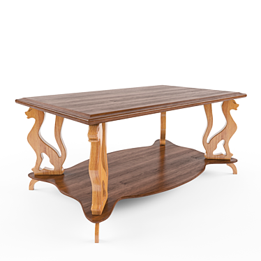 Title: Whiskered Wood Coffee Table 3D model image 1 