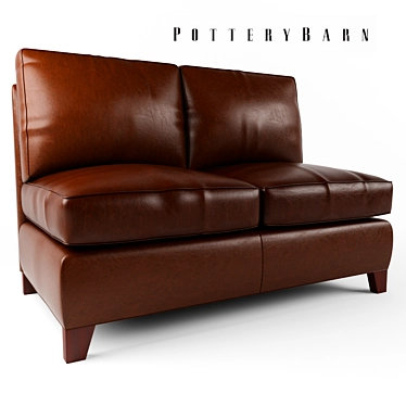 Cameron Leather Love Seat 3D model image 1 