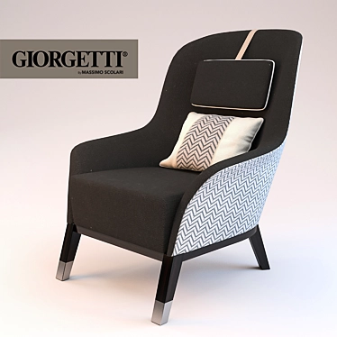 Giorgetti Massimo Scolari: Elegant Wood and Upholstered Seating 3D model image 1 