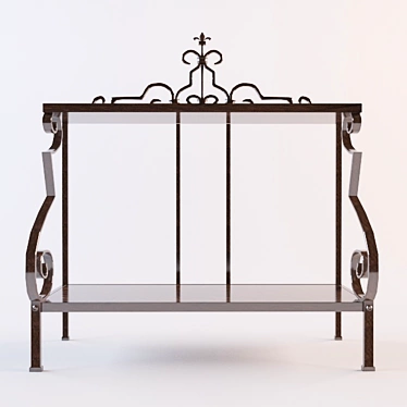 Elegant Wrought Iron Table 3D model image 1 