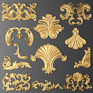 Decorative Stucco Elements Set 3D model image 1 