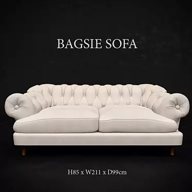 Teal Lounger: Bagsie Sofa 3D model image 1 