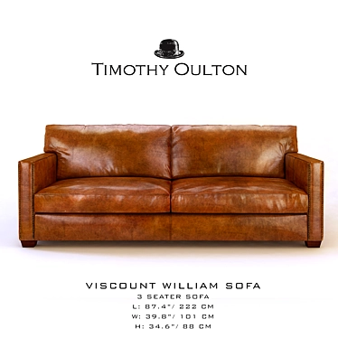 Viscount William 3-Seater Sofa 3D model image 1 