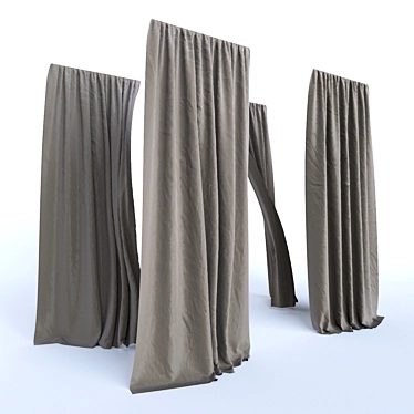 Modern Style Curtains 3D model image 1 