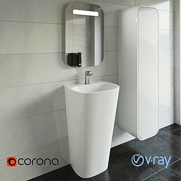 DEA Washbasin: Modern Design, Ideal for Any Bathroom 3D model image 1 