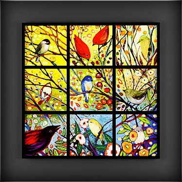 Birds in Frames: Contemporary Art 3D model image 1 