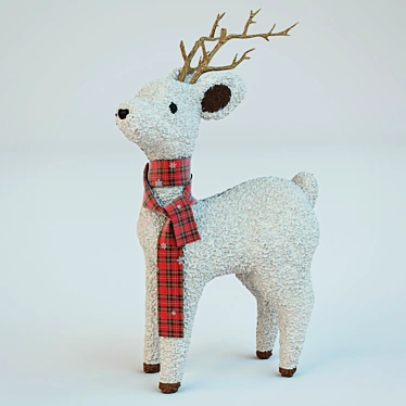 Whimsical Holiday Fawn - 60cm 3D model image 1 