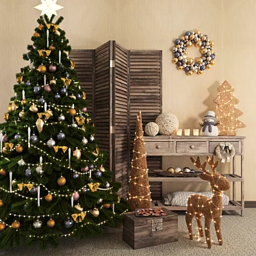 Festive Holiday Cheer: Christmas Decoration 3D model image 1 