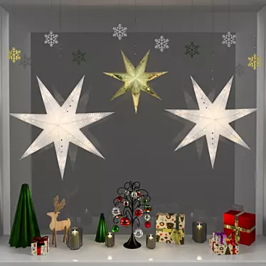 Festive Window Deco 3D model image 1 