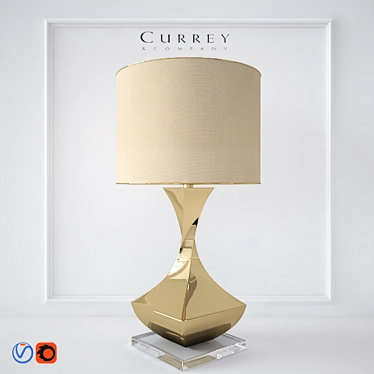 Elegant Bronze Swoon Table Lamp 3D model image 1 