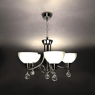 EVT-Lighting Chandelier MAR-137015/5P: Metal, Glass, Crystal, Chrome, 5-Lamp, Adjustable 3D model image 1 