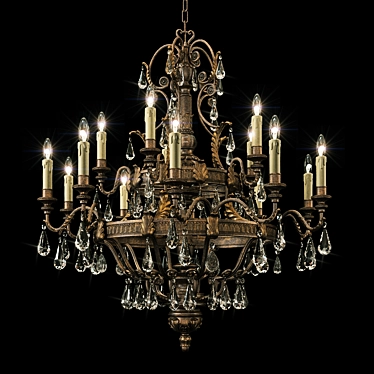 Elegant Marseille Chandelier: Savoy House 1-6205-15 3D model image 1 