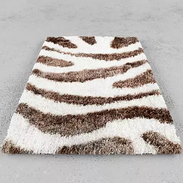 Modern Striped Rug 3D model image 1 