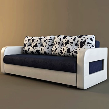 Sleek and Spacious Sofa 3D model image 1 