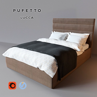 Modern Stylish Lucca Bed 3D model image 1 