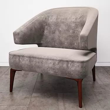 Modern Grey Fabric Chair 3D model image 1 