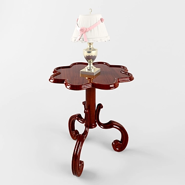 Cherry Octagon End Table - Elegant and Functional 3D model image 1 
