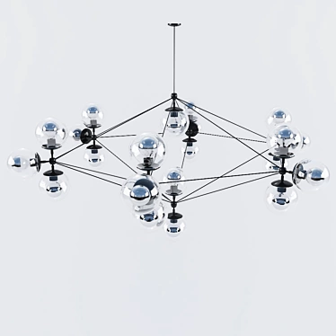 6-Sided MODO Chandelier - 21 Globes 3D model image 1 