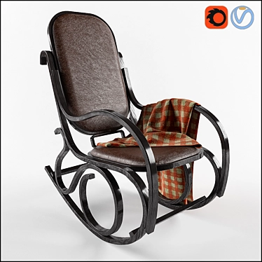 Elegant Rocking Chair with Unique Textures 3D model image 1 