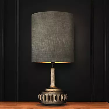 Relief Ceramic Table Lamp 3D model image 1 