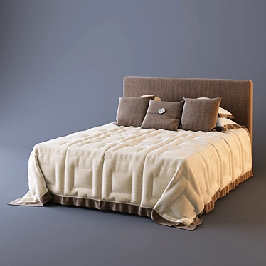 Title: Chic Kelly Hoppen Inspired Bed Linen 3D model image 1 